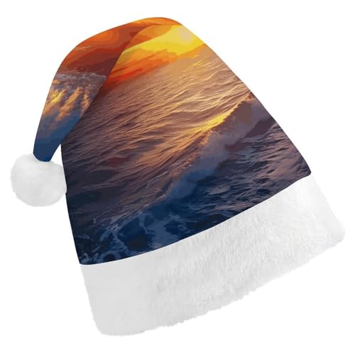 DWVTMNS Weihnachtsmütze, personalisierbar, bedruckt, Weihnachtsmannmütze, 43 cm, Meer und Sonnenuntergang, geeignet für Neujahrsfeiertage, Partygeschenke DWVTMNS Weihnachtsmütze, personalisierbar, bedruckt, Weihnachtsmannmütze, 43 cm, Meer und Sonnenuntergang, geeignet für Neujahrsfeiertage, Partygeschenke von DWVTMNS