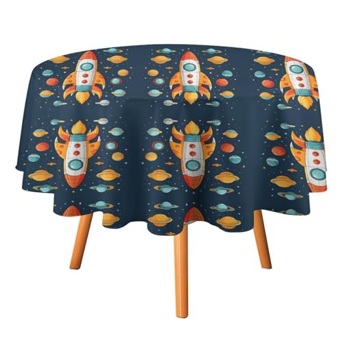 DWVTSLH Rocket Clipart Raumschiff bedruckte runde Tischdecken Herbst-Tischdecken knitterfreie Tischdecken aus Stoff, rund, 178 cm, für Esszimmer, Küche, Hochzeit, Party usw DWVTSLH Rocket Clipart Raumschiff bedruckte runde Tischdecken Herbst-Tischdecken knitterfreie Tischdecken aus Stoff, rund, 178 cm, für Esszimmer, Küche, Hochzeit, Party usw von DWVTSLH