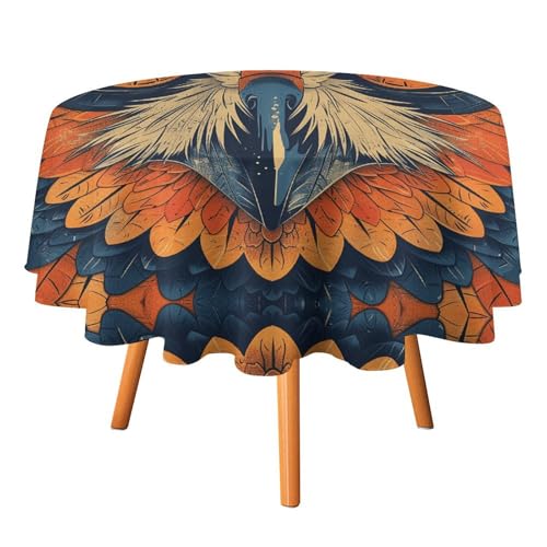 DWVTSLH Runde Tischdecken mit Eulen-Motiv, Retro-Design, knitterfrei, Stoff-Tischdecken, rund, 178 cm, für Esszimmer, Küche, Hochzeit, Party usw DWVTSLH Runde Tischdecken mit Eulen-Motiv, Retro-Design, knitterfrei, Stoff-Tischdecken, rund, 178 cm, für Esszimmer, Küche, Hochzeit, Party usw von DWVTSLH