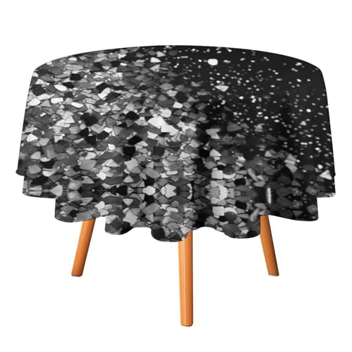 DWVTSLH Runde Tischdecken mit Glitzer-Druck, knitterfrei, Stoff-Tischdecken, rund, 178 cm, für Esszimmer, Küche, Hochzeit, Party usw DWVTSLH Runde Tischdecken mit Glitzer-Druck, knitterfrei, Stoff-Tischdecken, rund, 178 cm, für Esszimmer, Küche, Hochzeit, Party usw von DWVTSLH