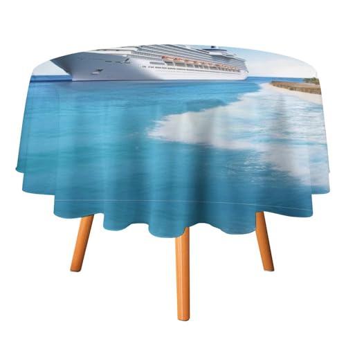DWVTSLH Runde Tischdecken mit Meeres-Kreuzfahrtschiff-Motiv, Herbst-Tischdecken, knitterfrei, Stoff-Tischdecken, rund, 178 cm, für Esszimmer, Küche, Hochzeit, Party usw DWVTSLH Runde Tischdecken mit Meeres-Kreuzfahrtschiff-Motiv, Herbst-Tischdecken, knitterfrei, Stoff-Tischdecken, rund, 178 cm, für Esszimmer, Küche, Hochzeit, Party usw von DWVTSLH