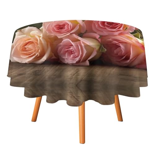 DWVTSLH Runde Tischdecken mit Rosen-Motiv, Herbst-Tischdecken, knitterfrei, Stoff-Tischdecken, rund, 178 cm, für Esszimmer, Küche, Hochzeit, Party usw DWVTSLH Runde Tischdecken mit Rosen-Motiv, Herbst-Tischdecken, knitterfrei, Stoff-Tischdecken, rund, 178 cm, für Esszimmer, Küche, Hochzeit, Party usw von DWVTSLH