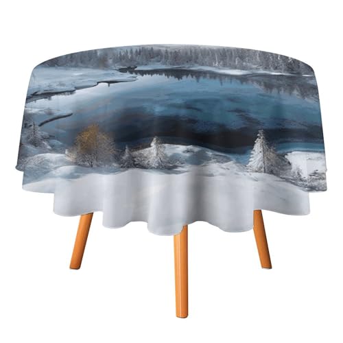 DWVTSLH Runde Tischdecken mit Wintergebirgen und Schneelandschaft, bedruckt, Herbst-Tischdecken, knitterfrei, Stoff-Tischdecken, rund, 178 cm, für Esszimmer, Küche, Hochzeit, Party usw DWVTSLH Runde Tischdecken mit Wintergebirgen und Schneelandschaft, bedruckt, Herbst-Tischdecken, knitterfrei, Stoff-Tischdecken, rund, 178 cm, für Esszimmer, Küche, Hochzeit, Party usw von DWVTSLH