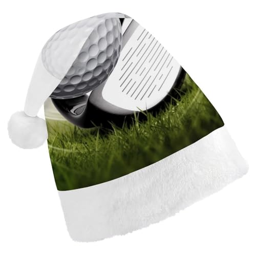 DWVTSLH Weihnachtsmütze, Golfschläger, bedruckt, Weihnachtsmannmütze, weicher und bequemer Samt, verdickte Weihnachtsmütze, geeignet für Weihnachten, Neujahr, Urlaub, Partyzubehör DWVTSLH Weihnachtsmütze, Golfschläger, bedruckt, Weihnachtsmannmütze, weicher und bequemer Samt, verdickte Weihnachtsmütze, geeignet für Weihnachten, Neujahr, Urlaub, Partyzubehör von DWVTSLH