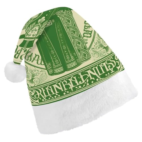 DWVTSLH Weihnachtsmütze, Irischer Segen, St. Patrick's Day, bedruckt, Weihnachtsmannmütze, weicher und bequemer Samt, verdickte Weihnachtsmütze, geeignet für Weihnachten, Neujahr, Urlaub, Partyzubehör DWVTSLH Weihnachtsmütze, Irischer Segen, St. Patrick's Day, bedruckt, Weihnachtsmannmütze, weicher und bequemer Samt, verdickte Weihnachtsmütze, geeignet für Weihnachten, Neujahr, Urlaub, Partyzubehör von DWVTSLH