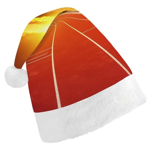DWVTSLH Weihnachtsmütze, Laufbahn, Sonnenuntergang, bedruckt, Weihnachtsmannmütze, weicher und bequemer Samt, verdickte Weihnachtsmütze, geeignet für Weihnachten, Neujahr, Urlaub, Partyzubehör DWVTSLH Weihnachtsmütze, Laufbahn, Sonnenuntergang, bedruckt, Weihnachtsmannmütze, weicher und bequemer Samt, verdickte Weihnachtsmütze, geeignet für Weihnachten, Neujahr, Urlaub, Partyzubehör von DWVTSLH
