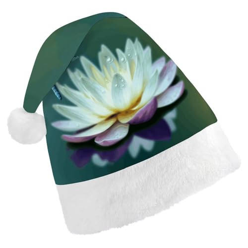 DWVTSLH Weihnachtsmütze, Libelle mit Seerose, bedruckt, Weihnachtsmannmütze, weicher und bequemer Samt, verdickte Weihnachtsmütze, geeignet für Weihnachten, Neujahr, Urlaub, Partyzubehör DWVTSLH Weihnachtsmütze, Libelle mit Seerose, bedruckt, Weihnachtsmannmütze, weicher und bequemer Samt, verdickte Weihnachtsmütze, geeignet für Weihnachten, Neujahr, Urlaub, Partyzubehör von DWVTSLH
