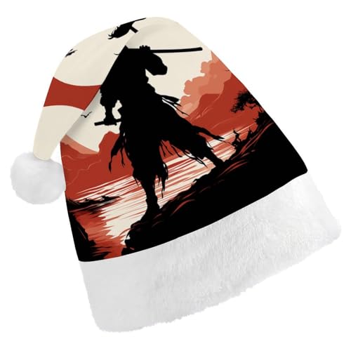 DWVTSLH Weihnachtsmütze, Samurai-Druck, Weihnachtsmannmütze, weicher und bequemer Samt, verdickte Weihnachtsmütze, geeignet für Weihnachten, Neujahr, Urlaub, Partyzubehör DWVTSLH Weihnachtsmütze, Samurai-Druck, Weihnachtsmannmütze, weicher und bequemer Samt, verdickte Weihnachtsmütze, geeignet für Weihnachten, Neujahr, Urlaub, Partyzubehör von DWVTSLH