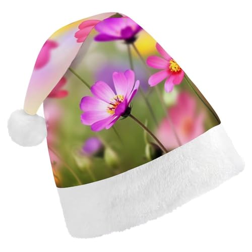 DWVTSLH Weihnachtsmütze, Sommerblumen, bedruckt, Weihnachtsmannmütze, weicher und bequemer Samt, verdickte Weihnachtsmütze, geeignet für Weihnachten, Neujahr, Urlaub, Partyzubehör DWVTSLH Weihnachtsmütze, Sommerblumen, bedruckt, Weihnachtsmannmütze, weicher und bequemer Samt, verdickte Weihnachtsmütze, geeignet für Weihnachten, Neujahr, Urlaub, Partyzubehör von DWVTSLH