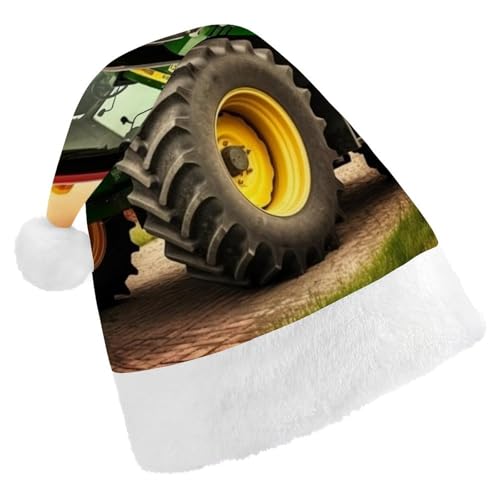 DWVTSLH Weihnachtsmütze, Traktor-Thema, bedruckt, Weihnachtsmannmütze, weicher und bequemer Samt, verdickte Weihnachtsmütze, geeignet für Weihnachten, Neujahr, Urlaub, Partyzubehör DWVTSLH Weihnachtsmütze, Traktor-Thema, bedruckt, Weihnachtsmannmütze, weicher und bequemer Samt, verdickte Weihnachtsmütze, geeignet für Weihnachten, Neujahr, Urlaub, Partyzubehör von DWVTSLH