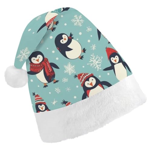 DWVTSLH Weihnachtsmütze, Winter, Weihnachten, Pinguine, bedruckt, Weihnachtsmannmütze, weicher und bequemer Samt, verdickte Weihnachtsmütze, geeignet für Weihnachten, Neujahr, Urlaub, Partyzubehör DWVTSLH Weihnachtsmütze, Winter, Weihnachten, Pinguine, bedruckt, Weihnachtsmannmütze, weicher und bequemer Samt, verdickte Weihnachtsmütze, geeignet für Weihnachten, Neujahr, Urlaub, Partyzubehör von DWVTSLH