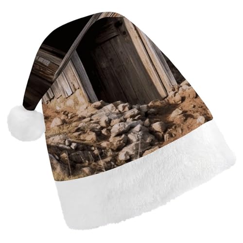 DWVTSLH Weihnachtsmütze, altes altes Outhouse, bedruckt, Weihnachtsmannmütze, weicher und bequemer Samt, verdickte Weihnachtsmütze, geeignet für Weihnachten, Neujahr, Urlaub, Partyzubehör DWVTSLH Weihnachtsmütze, altes altes Outhouse, bedruckt, Weihnachtsmannmütze, weicher und bequemer Samt, verdickte Weihnachtsmütze, geeignet für Weihnachten, Neujahr, Urlaub, Partyzubehör von DWVTSLH