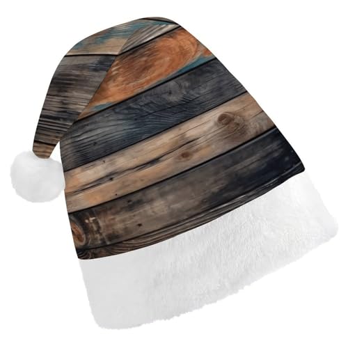 DWVTSLH Weihnachtsmütze, braune Textur, bedruckt, Weihnachtsmannmütze, weicher und bequemer Samt, verdickte Weihnachtsmütze, geeignet für Weihnachten, Neujahr, Urlaub, Partyzubehör DWVTSLH Weihnachtsmütze, braune Textur, bedruckt, Weihnachtsmannmütze, weicher und bequemer Samt, verdickte Weihnachtsmütze, geeignet für Weihnachten, Neujahr, Urlaub, Partyzubehör von DWVTSLH