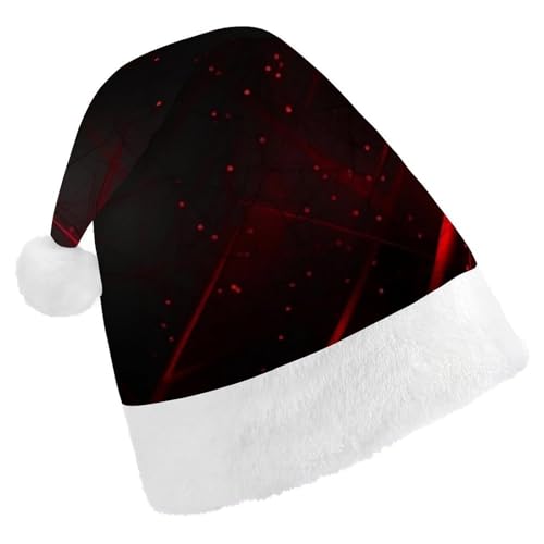 DWVTSLH Weihnachtsmütze, schwarzer und roter Hintergrund, bedruckt, Weihnachtsmannmütze, weicher und bequemer Samt, verdickte Weihnachtsmütze, geeignet für Weihnachten, Neujahr, Urlaub, Partyzubehör DWVTSLH Weihnachtsmütze, schwarzer und roter Hintergrund, bedruckt, Weihnachtsmannmütze, weicher und bequemer Samt, verdickte Weihnachtsmütze, geeignet für Weihnachten, Neujahr, Urlaub, Partyzubehör von DWVTSLH