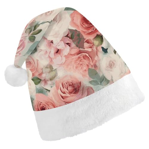 DWVTSLH Weihnachtsmütze, weiche Farbe, blasse, verblasste Rosenmischung, bedruckt, Weihnachtsmannmütze, weicher und bequemer Samt, verdickte Weihnachtsmütze, geeignet für Weihnachten, Neujahr, Urlaub DWVTSLH Weihnachtsmütze, weiche Farbe, blasse, verblasste Rosenmischung, bedruckt, Weihnachtsmannmütze, weicher und bequemer Samt, verdickte Weihnachtsmütze, geeignet für Weihnachten, Neujahr, Urlaub von DWVTSLH