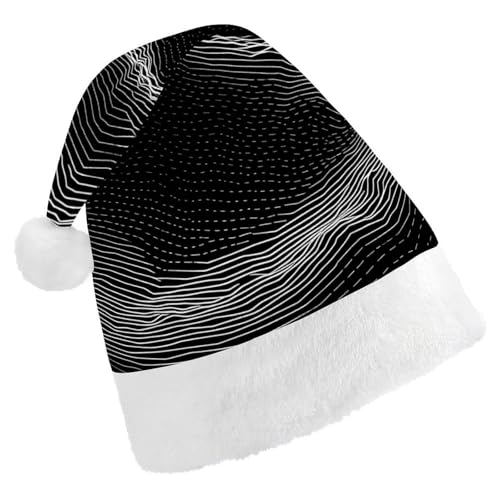 DWVTSLH Weihnachtsmütze, weißes Linienmuster, bedruckt, Weihnachtsmannmütze, weicher und bequemer Samt, verdickte Weihnachtsmütze, geeignet für Weihnachten, Neujahr, Urlaub, Partyzubehör DWVTSLH Weihnachtsmütze, weißes Linienmuster, bedruckt, Weihnachtsmannmütze, weicher und bequemer Samt, verdickte Weihnachtsmütze, geeignet für Weihnachten, Neujahr, Urlaub, Partyzubehör von DWVTSLH