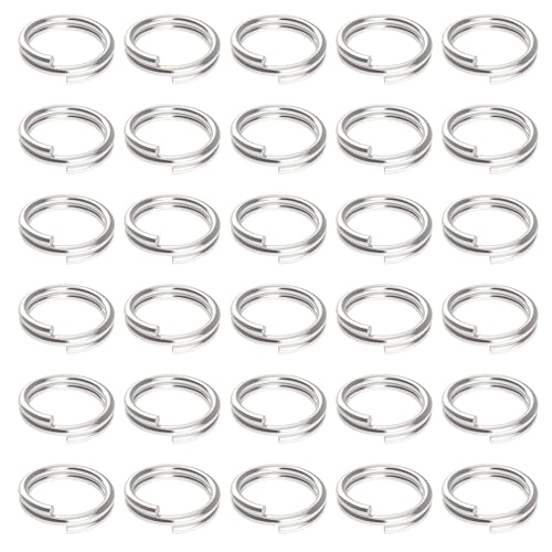 Binderinge, 10 mm, Edelstahl, offen, geteilte Metallringe, super starke Verbindungsstücke für Schmuckherstellung, Choker-Halsketten, Armbänder und Kettennetz-Bastelarbeiten, langlebig und von DXBNEZBC