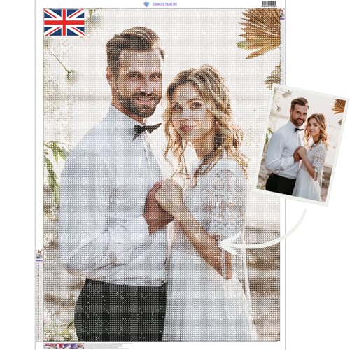 DXDOING Personalisierte 5D-Diamant-Malerei-Kits – personalisierte Diamantkunst, personalisierbare Fotokunst, Vollbohrbild von DXDOING