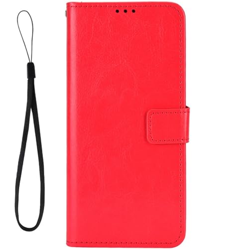 DXDXZDXLUF Hülle für Samsung Galaxy S25 Edge, PU-Leder, einfache Brieftaschenhülle, Magnetverschluss, stoßfeste Klapphülle (rot) von DXDXZDXLUF
