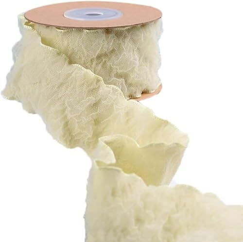 Bastelband, Band, 10 Yard, 40 mm, doppellagiges, zerknittertes Band, plissierter Stoffbesatz for Nähen von Geschenkverpackungen, Herstellung von Haarspangen-Accessoires, Basteln, Nähen, Innendekoratio Bastelband, Band, 10 Yard, 40 mm, doppellagiges, zerknittertes Band, plissierter Stoffbesatz for Nähen von Geschenkverpackungen, Herstellung von Haarspangen-Accessoires, Basteln, Nähen, Innendekoratio von DXEAIN