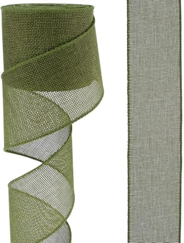 Bastelband, Band, 2 Rollen, 9,1 m, 63 mm/40 mm, natürliches Sackleinen-Bastelband, Sackleinen mit Drahtrand for Verpacken von Geschenken, Basteln, Herstellen von Innen- und Außendekorationen,(Dark gre Bastelband, Band, 2 Rollen, 9,1 m, 63 mm/40 mm, natürliches Sackleinen-Bastelband, Sackleinen mit Drahtrand for Verpacken von Geschenken, Basteln, Herstellen von Innen- und Außendekorationen,(Dark gre von DXEAIN