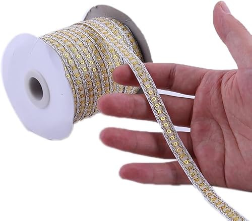 Bastelband, Band, doppelseitiges Satinband, 28,43 Yards, 10 mm Samtband, Glitzerstoff for Verpacken von Paketen, Basteln, Herstellen von Haarschleifenclips, Nähen, Kleidungsdekorationen,(Beige) von DXEAIN