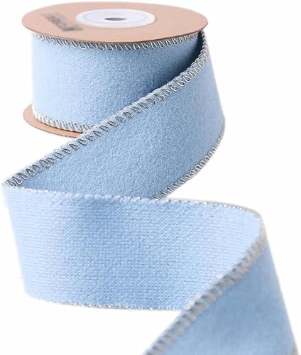 DXEAIN Bastelband, Band, 3 Yard, 25 mm/40 mm breites Chenilleband, Florale Bastelbänder for Heimwerker, Geschenkpapier, Dekoration for Feiertage/Winterhochzeitsgeschenke,(Lightblue,25mm) von DXEAIN