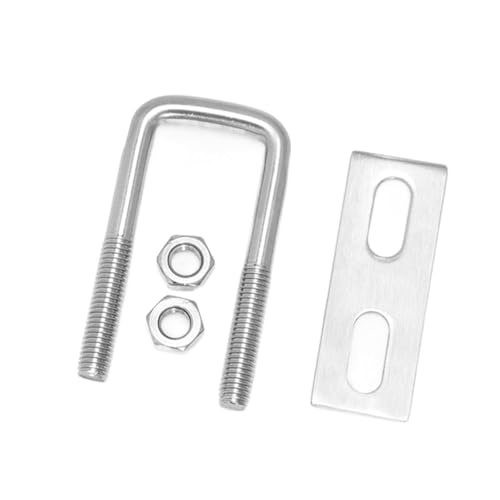 U-Bolzen, U-Klemme, 1/2 Stück M8 M10 304 Edelstahl-Vierkant-U-Bolzen mit Muttern, Rohrmutter-Bolzenklemme mit Rahmenbändern, Innenbreite 40–150 mm,(M10x90x150(1pc)) von DXEAIN