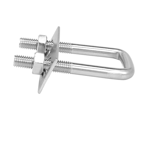 U-Bolzen, U-Klemme, M6 M8 M10 20-200 mm U-Schraube aus Edelstahl 304, Vierkantklemme, Vierkantrohrklemme, rechtwinklige Schraube mit Schallwand,(M10x80x200mm 1set) von DXEAIN