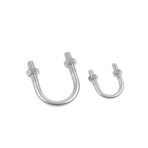 U-Bolzen, U-Klemme, M6 M8 M10 U-Bolzen 304 Edelstahl U-förmige Schraube U-förmige Schnalle mit Muttern Rohrklemme,(M6X60 6pcs) von DXEAIN