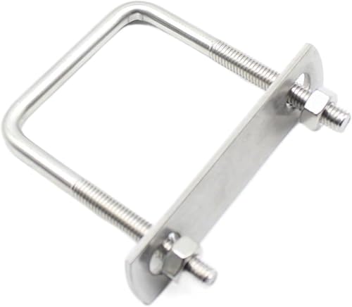 U-Bolzen, U-Klemme, U-förmige Schraube aus Edelstahl 304, rechtwinklige U-förmige Vierkantklemme, Vierkantklemme, Rohrklemme, Befestigungsklemme,(1set M8x70x70) von DXEAIN