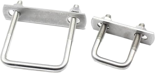 U-Bolzen, U-Klemme, U-förmige Schraube aus Edelstahl 304, rechtwinklige U-förmige Vierkantklemme, Vierkantklemme, Rohrklemme, Befestigungsklemme,(2set M6x40x80) von DXEAIN