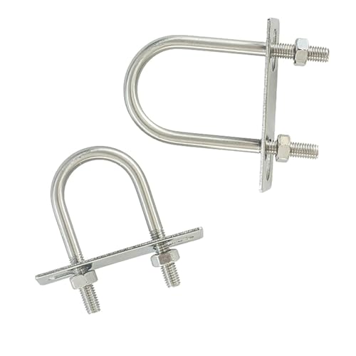 U-Bolzen, U-Klemme, verlängerter U-Bolzen aus Edelstahl 304, U-förmige feste Rohrschelle, Ringschnalle M6, M8, M10, M12,(2set M6x27x47) von DXEAIN