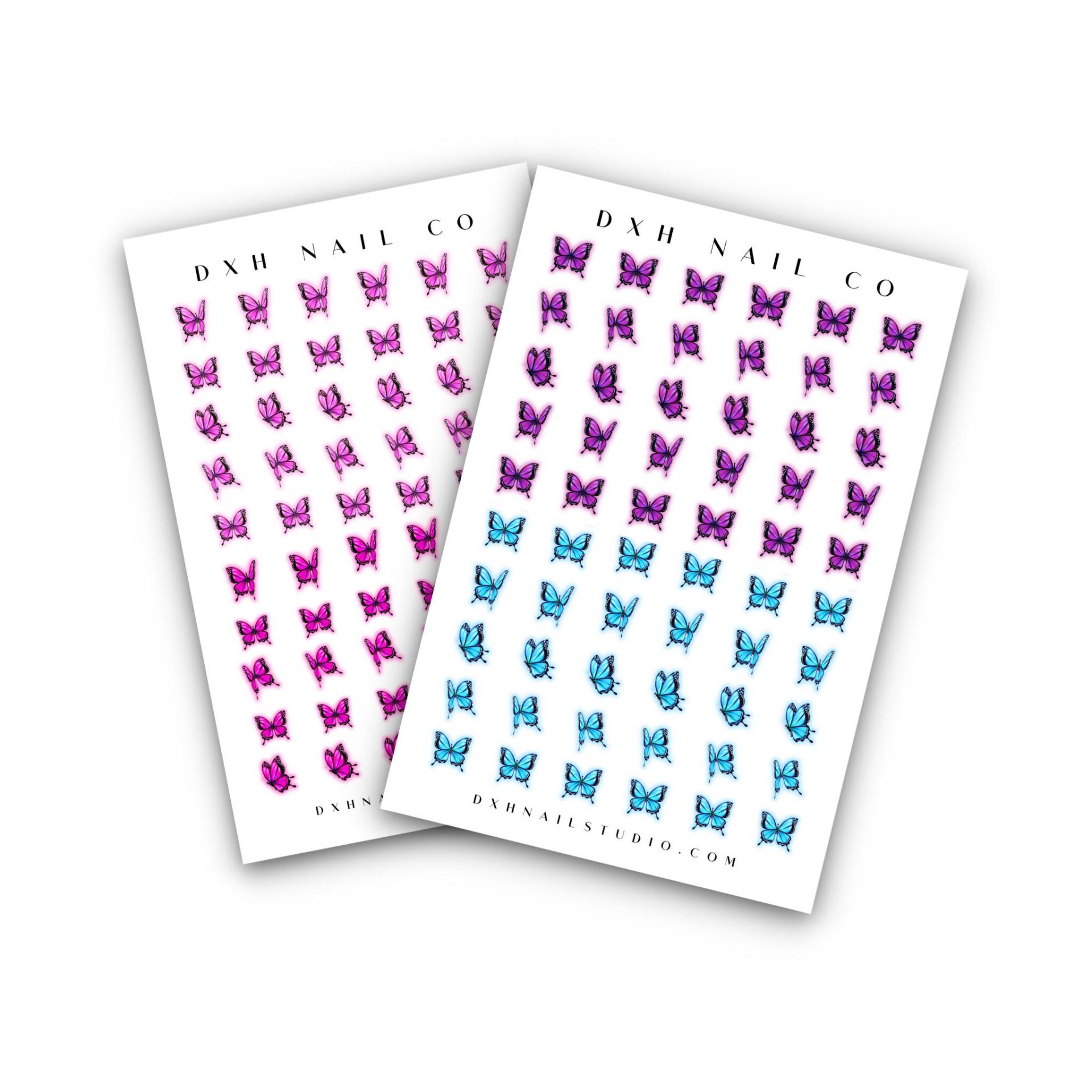 120Pc Airbrushed Schmetterling Nagelaufkleber - Wasserrutschen Aufkleber Teal Blue Nail Art Lila Nagel Designs Deko 120Pc Airbrushed Schmetterling Nagelaufkleber - Wasserrutschen Aufkleber Teal Blue Nail Art Lila Nagel Designs Deko von DXHNAILCO