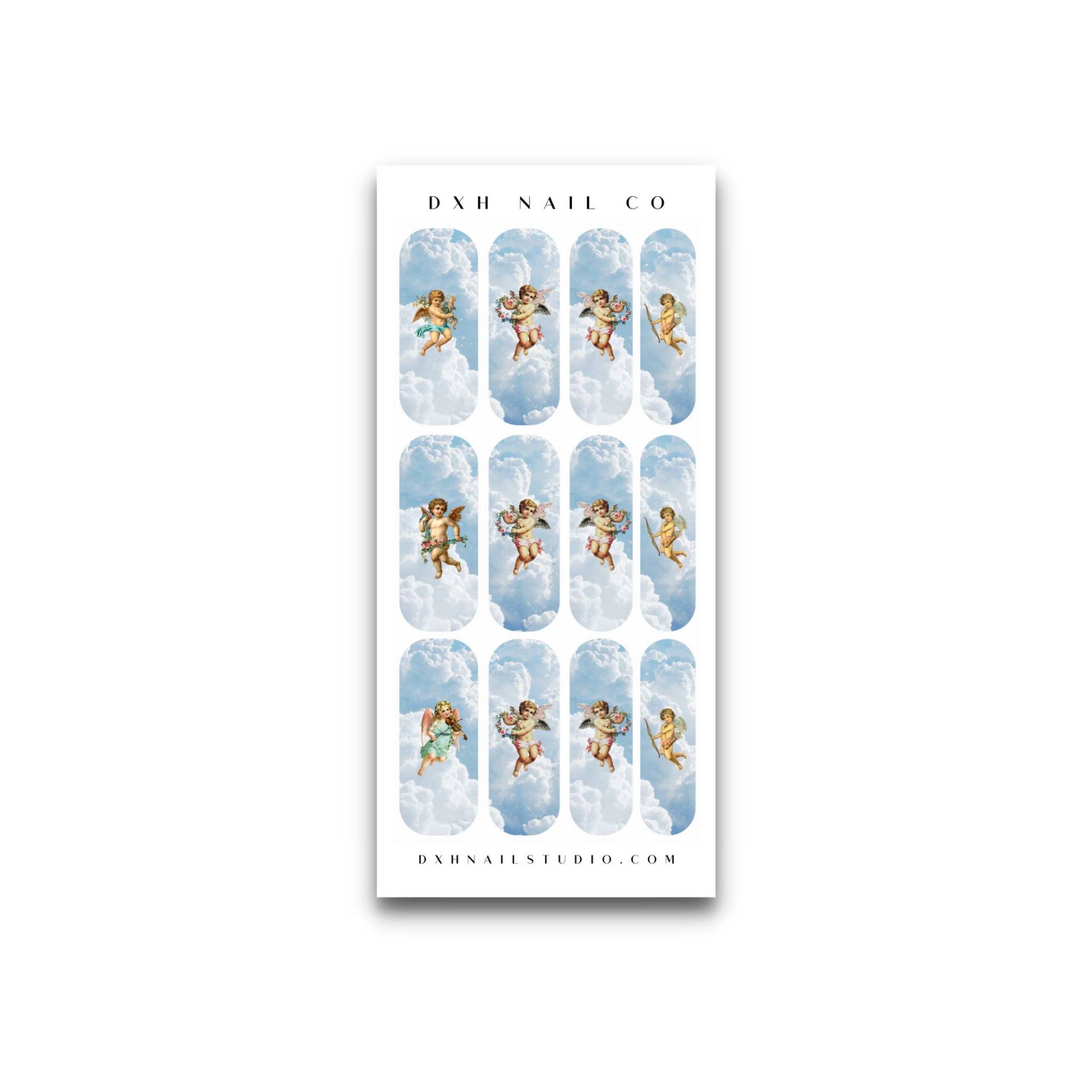Angelic Cherub Nail Decals - Xl Wraps Wasserfolie Aufkleber Engel Art Trending Designs von DXHNAILCO