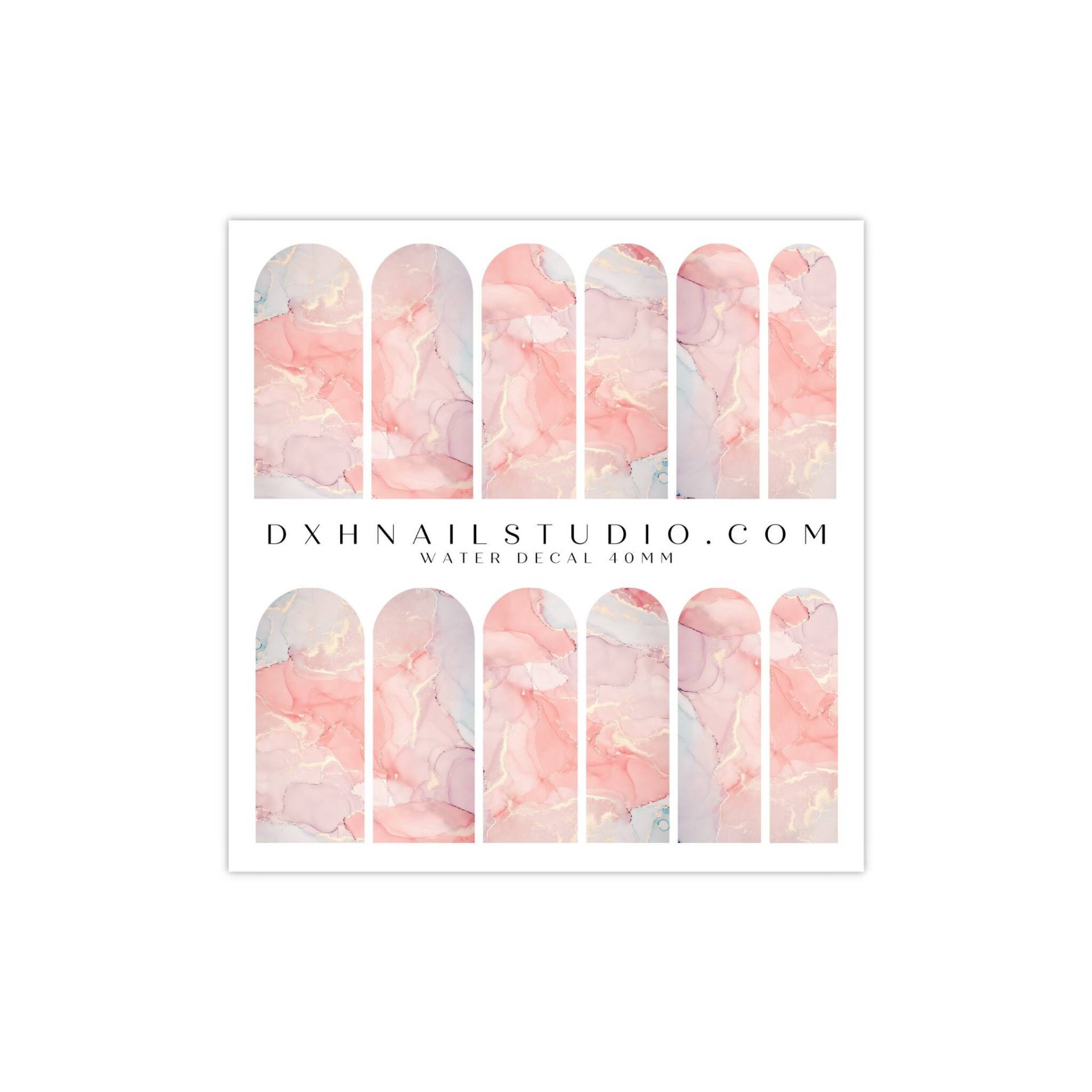 Blush Pink Quartz Marmor Nagel Abziehbilder - Wassertransfer Nail Wraps Für Acryl Gel X Press On Extensions Zubehör von DXHNAILCO