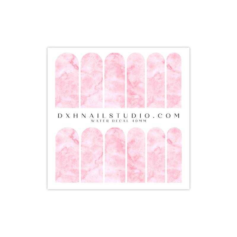 Pink & Weiß Rosenquarz Nail Decals 2 - Xl Wraps Crystal Wassertransfer Art Geschenke Für Sie von DXHNAILCO