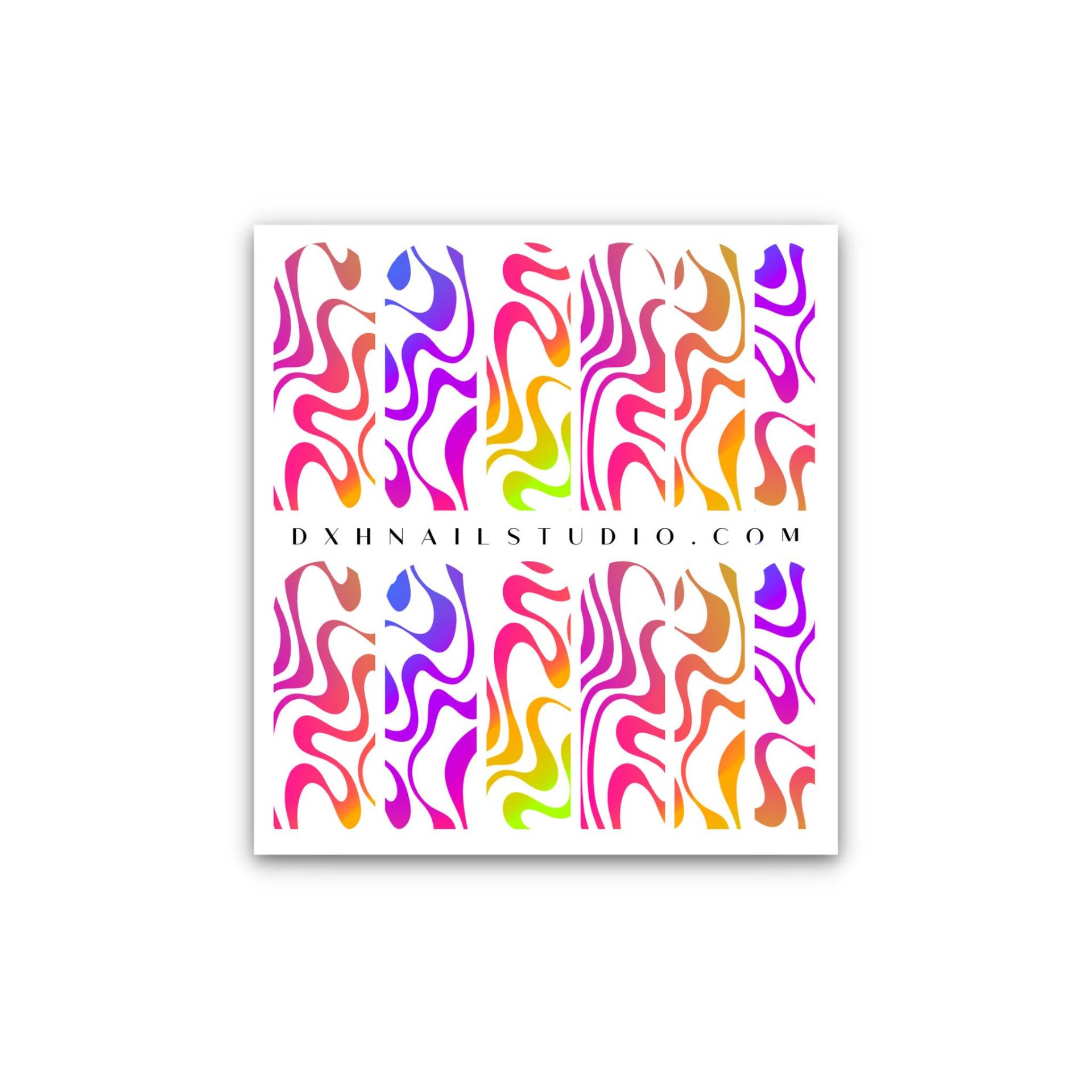 Rainbow Swirl Xl Nail Wraps - Clear Water Transfer Aufkleber Deko Art Liquid Aesthetic Designs von DXHNAILCO