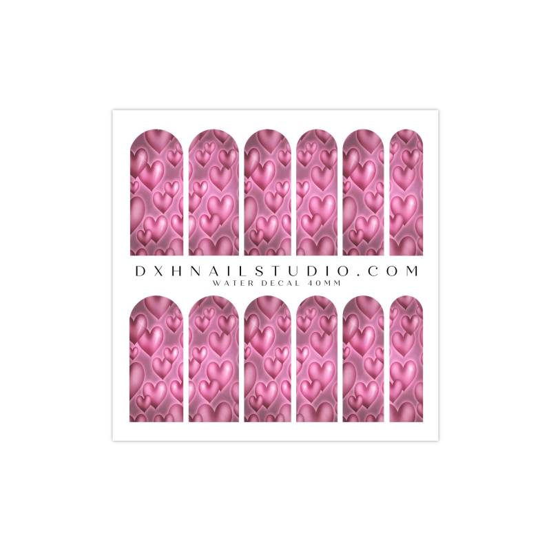 Rose Pink Airbrushed Hearts Xl Nail Wraps Airbrush Art Girly Geschenke Für Sie Trending von DXHNAILCO