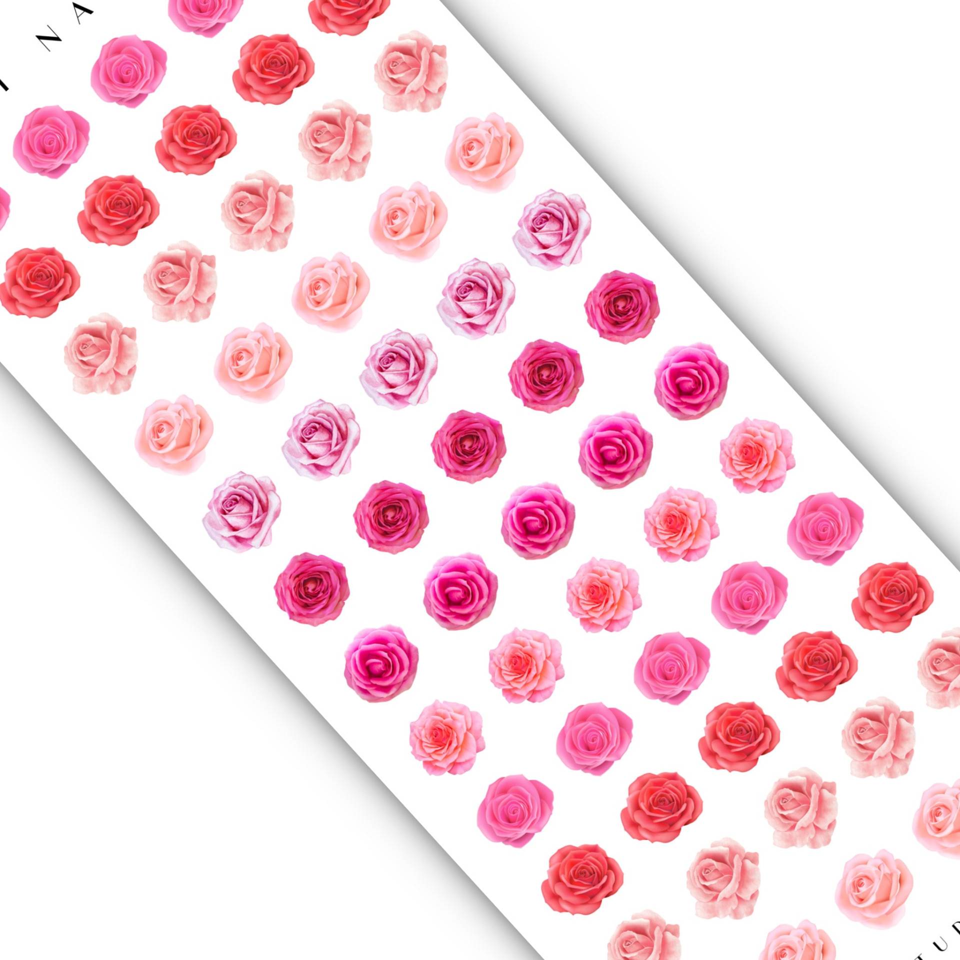 Rose in Bloom Frühling Floral Nail Aufkleber - Wasser Transfer Art Accessoires Pink Red Sticker von DXHNAILCO