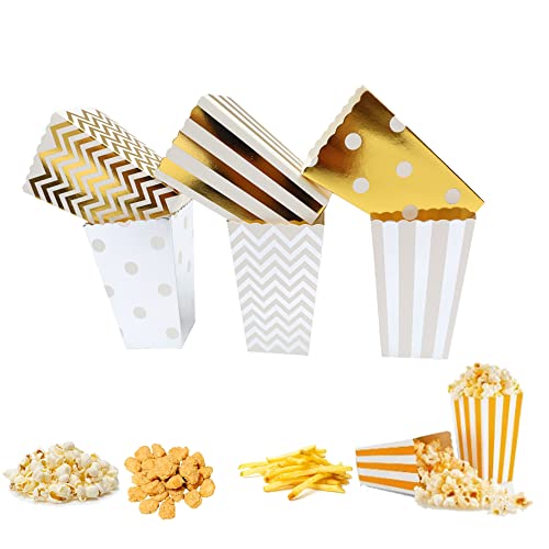 DXIA 50Stück Popcorn Boxen, Party Candy Container behandeln Kartons, Pappe Candy Container Partytüten Behälter, Dekoratives Geschirr für Party Gold, für Party Snacks Süßigkeiten Popcorn und Geschenke DXIA 50Stück Popcorn Boxen, Party Candy Container behandeln Kartons, Pappe Candy Container Partytüten Behälter, Dekoratives Geschirr für Party Gold, für Party Snacks Süßigkeiten Popcorn und Geschenke von DXIA