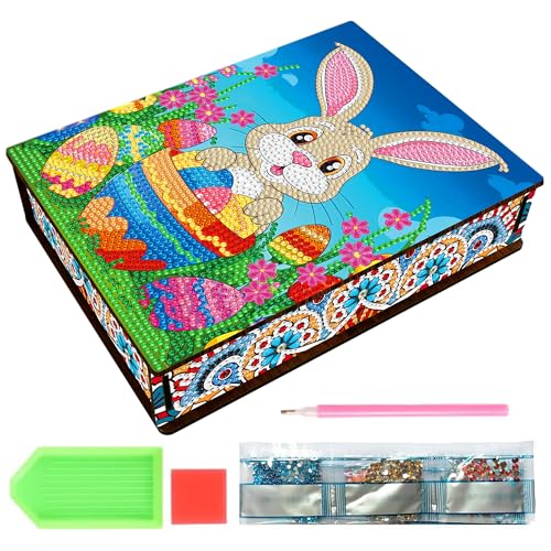 DXIA Diamond Painting Aufbewahrungsbox, Diamond Painting Kinder, Diamant-Kunst-Schmuck Aufbewahrungsbox, Bastelset mädchen, DIY Malerei Set für 6-12 Jahre Alte Mädchen Geschenke von DXIA