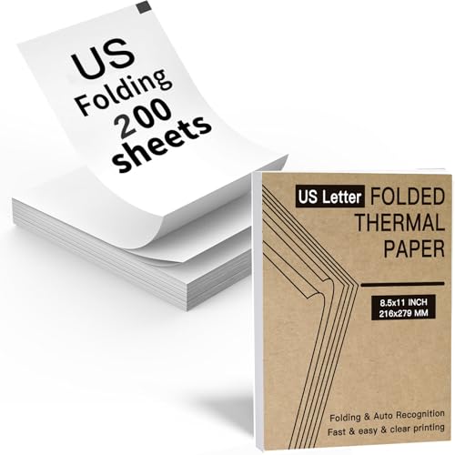 Thermodruckerpapier, 21,6 x 29 cm, A4-Papier für tragbare Drucker, schnelltrocknendes Faltpapier, kompatibel mit den meisten Druckern von DXJJ