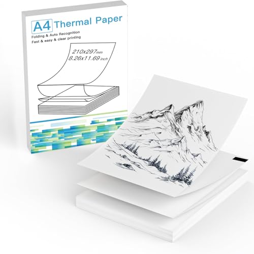 Thermodruckerpapier, 21,6 x 29 cm, A4-Papier für tragbare Drucker, schnelltrocknendes Faltpapier, kompatibel mit den meisten Druckern Thermodruckerpapier, 21,6 x 29 cm, A4-Papier für tragbare Drucker, schnelltrocknendes Faltpapier, kompatibel mit den meisten Druckern von DXJJ