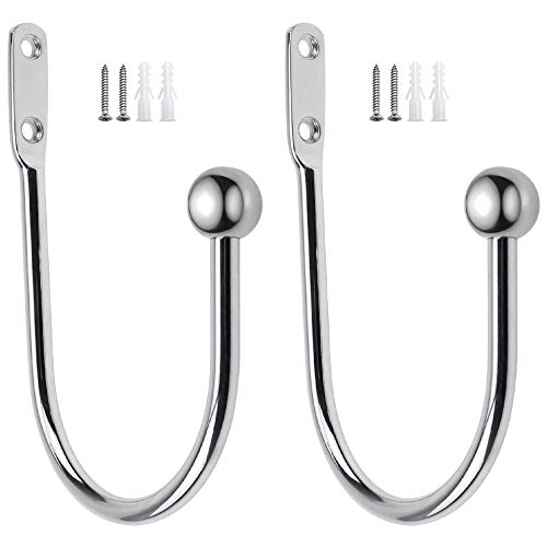 DXLing 2 Stück Raffhalter Metall Chrom Gardinenhalter Raffhalter Wandbefestigung U-Form Raffbügel für Vorhänge Vorhang Holdbacks Tieback Hooks Dekorativer Raffhalter für Gardinen Haus Dekoration DXLing 2 Stück Raffhalter Metall Chrom Gardinenhalter Raffhalter Wandbefestigung U-Form Raffbügel für Vorhänge Vorhang Holdbacks Tieback Hooks Dekorativer Raffhalter für Gardinen Haus Dekoration von DXLing