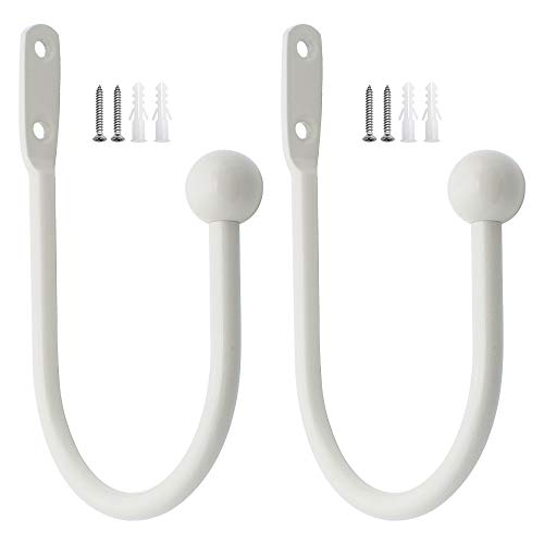 DXLing 2 Stück Raffhalter Metall Weiß Gardinenhalter Raffhalter Wandbefestigung U-Form Raffbügel für Vorhänge Vorhang Holdbacks Tieback Hooks Dekorativer Raffhalter für Gardinen Haus Dekoration DXLing 2 Stück Raffhalter Metall Weiß Gardinenhalter Raffhalter Wandbefestigung U-Form Raffbügel für Vorhänge Vorhang Holdbacks Tieback Hooks Dekorativer Raffhalter für Gardinen Haus Dekoration von DXLing