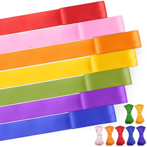 DXLing 70m Satinbänder Bunt Breit 50mm 7 Farben Regenbogen Satinband Bunte Stoffbänder Breit Große Geschenkband Breit Ribbon Dekoband für Geschenkverpackungen Hochzeit Basteln DIY DXLing 70m Satinbänder Bunt Breit 50mm 7 Farben Regenbogen Satinband Bunte Stoffbänder Breit Große Geschenkband Breit Ribbon Dekoband für Geschenkverpackungen Hochzeit Basteln DIY von DXLing