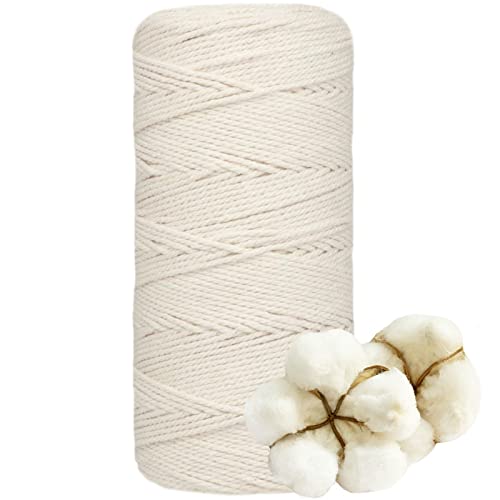 DXRPO Makramee Garn 2mmx220m, Baumwollgarn Makramee, Macrame Cord für DIY Makramee Wandbehang, Makramee Blumenampel, Weihnachten Deko, Geschenke für Gute Freunde, Pflanze Aufhänger Boho Deko, Beige DXRPO Makramee Garn 2mmx220m, Baumwollgarn Makramee, Macrame Cord für DIY Makramee Wandbehang, Makramee Blumenampel, Weihnachten Deko, Geschenke für Gute Freunde, Pflanze Aufhänger Boho Deko, Beige von DXRPO