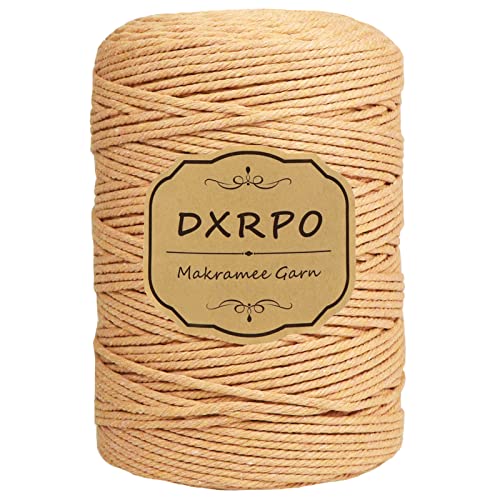 DXRPO Makramee Garn 3 mm x 300 m, Natürliches Makramee, Baumwollgarn Macrame Cord, Baumwollkordel Wird Verwendet Wandbehang, Makramee Blumenampel, DIY Handwerk Pflanze Aufhänger Boho Deko,Braun DXRPO Makramee Garn 3 mm x 300 m, Natürliches Makramee, Baumwollgarn Macrame Cord, Baumwollkordel Wird Verwendet Wandbehang, Makramee Blumenampel, DIY Handwerk Pflanze Aufhänger Boho Deko,Braun von DXRPO