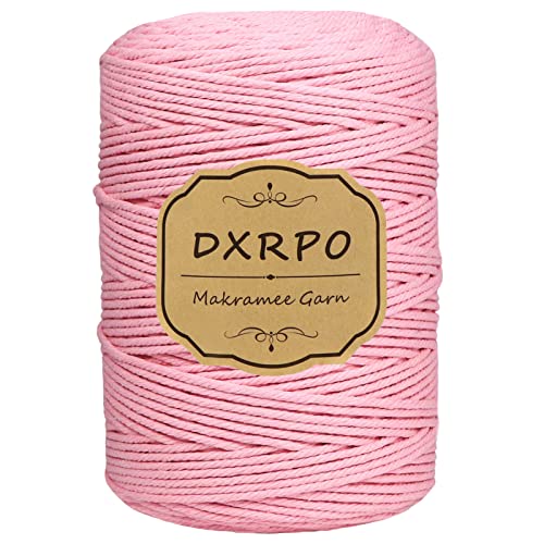 DXRPO Makramee Garn 3 mm x 300 m, Natürliches Makramee, Baumwollgarn Macrame Cord, Baumwollkordel Wird Verwendet Wandbehang, Makramee Blumenampel, DIY Handwerk Pflanze Aufhänger Boho Deko,Rosa DXRPO Makramee Garn 3 mm x 300 m, Natürliches Makramee, Baumwollgarn Macrame Cord, Baumwollkordel Wird Verwendet Wandbehang, Makramee Blumenampel, DIY Handwerk Pflanze Aufhänger Boho Deko,Rosa von DXRPO